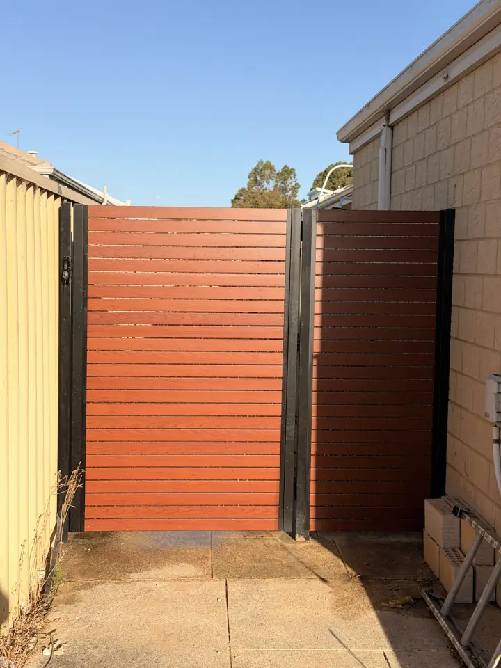 Timber-Look Slat Gate